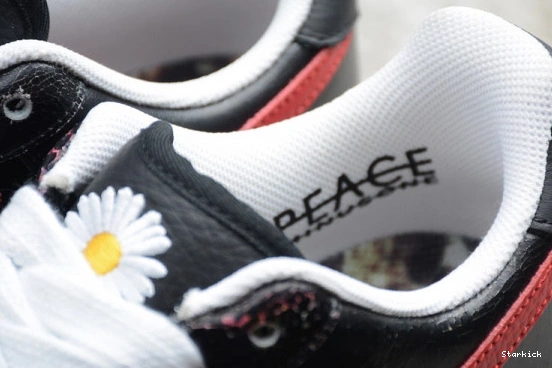 Black Air Red X GD Force1 PEACEMINUSONE AQ3692-002 Nike 1231